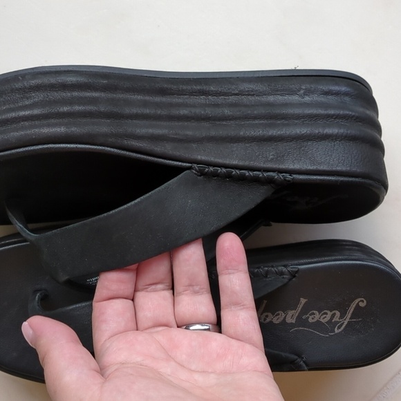 Free people Havana thong black leather platform sandals euro size 39, 40 - Picture 8 of 10